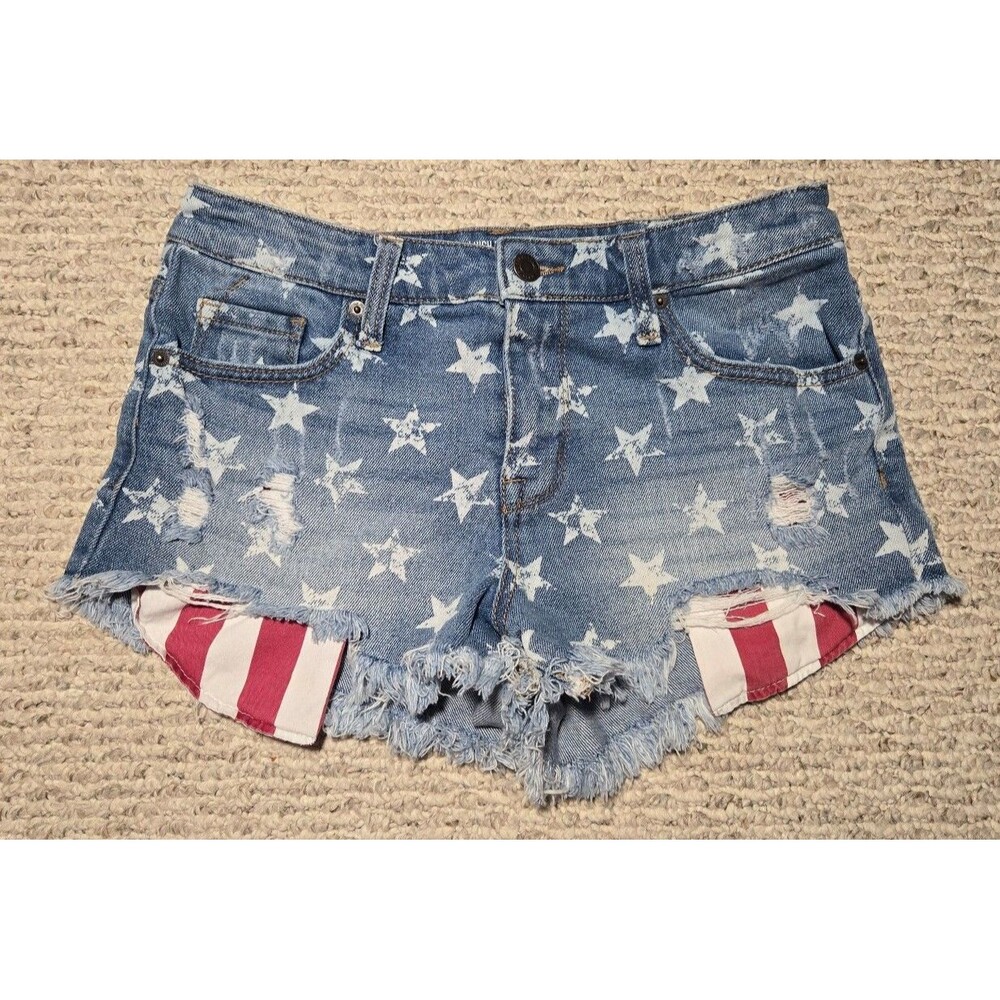 Mossimo High Rise America Shorts Stars Stripes 4th of July Women's 4/27
